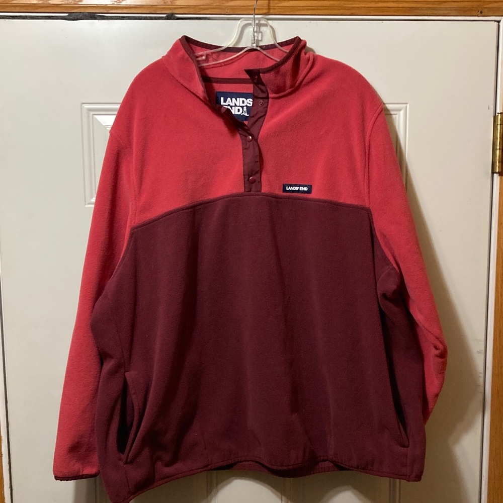 Lands'‎ End Two-Tone Fleece Pullover 3X